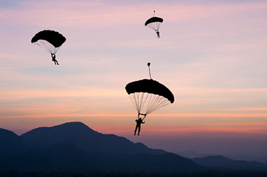 Parachute in the evening